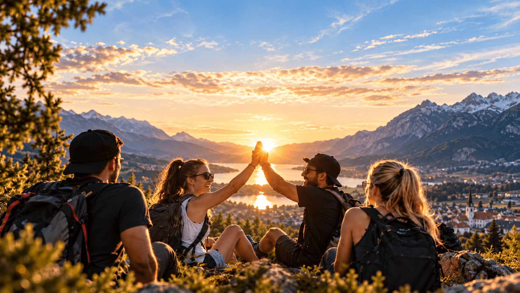 TogetherOne Community Hero mit jungen Menschen in alpiner Kulisse